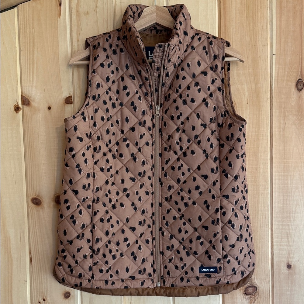 Lands’ End Lightweight Quilted Puffer Vest | Print | Size XS | NWT